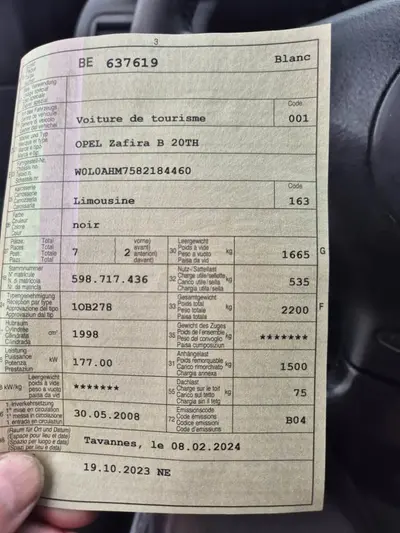 Opel Zafira B 20TH